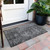2' X 3' Gray Abstract Washable Non Skid Indoor Outdoor Area Rug Transitional Style - Gray Color