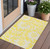 2' X 3' Yellow and Ivory Floral Washable Non Skid Indoor Outdoor Area Rug