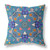 18" x 18" Blue and Gold Blown Seam Paisley Indoor Outdoor Throw Pillow