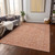 3' X 5' Salmon And Copper Floral Washable Indoor Outdoor Area Rug