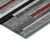 3' X 5' Gray Black And Red Striped Washable Indoor Outdoor Area Rug