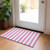 2' X 3' Pink and White Striped Washable Non Skid Indoor Outdoor Area Rug