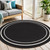 6' Black And Ivory Round Indoor Outdoor Area Rug