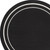 6' Black And Ivory Round Indoor Outdoor Area Rug