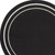 6' Black And Ivory Round Indoor Outdoor Area Rug
