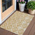 3' X 5' Gold And Ivory Geometric Washable Indoor Outdoor Area Rug - 608219140335