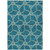 5' X 8' Teal Blue And Beige Geometric Washable Indoor Outdoor Area Rug