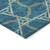 5' X 8' Teal Blue And Beige Geometric Washable Indoor Outdoor Area Rug