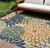 6' X 9' Blue And Green Floral Indoor Outdoor Area Rug