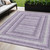 5' X 8' Lavender And Ivory Geometric Washable Indoor Outdoor Area Rug - Lavender, Ivory