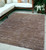 6' X 9' Brown and Ivory Striped Stain Resistant Indoor Outdoor Area Rug