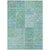 3' X 5' Teal Blue Sage And Green Patchwork Washable Indoor Outdoor Area Rug