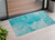 2' X 3' Teal Abstract Washable Non Skid Indoor Outdoor Area Rug Transitional Style - Teal Blue Color
