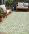 5' X 8' Artichoke Green And Ivory Geometric Washable Indoor Outdoor Area Rug Transitional Style - Artichoke Green, Ivory Color