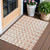 3' X 5' Peach And Beige Geometric Washable Indoor Outdoor Area Rug