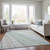 5' X 8' Ivory Blue And Green Striped Washable Indoor Outdoor Area Rug