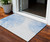 3' X 5' Denim Blue And Ivory Abstract Washable Indoor Outdoor Area Rug