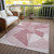 5' X 8' Blush Pink And Ivory Geometric Washable Indoor Outdoor Area Rug