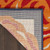 4' X 6' Ivory Blue and Orange Floral Non Skid Indoor Outdoor Area Rug