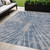 5' X 8' Blue Gray And Silver Abstract Washable Indoor Outdoor Area Rug - Blue, Gray, Silver