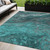 5' X 8' Teal Blue Aqua And Gray Abstract Washable Indoor Outdoor Area Rug Transitional Style - Teal Blue, Aqua, Gray Color