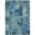 3' X 5' Blue And Ivory Abstract Washable Indoor Outdoor Area Rug