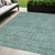5' X 8' Teal Blue Geometric Washable Indoor Outdoor Area Rug