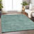 5' X 8' Teal Blue Geometric Washable Indoor Outdoor Area Rug