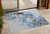 3' X 5' Blue and Gray Abstract Washable Non Skid Indoor Outdoor Area Rug Transitional Style - Blue, Gray Color