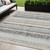 5' X 8' Black And Silver Striped Washable Indoor Outdoor Area Rug