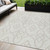 5' X 8' Ivory And Gray Trellis Washable Indoor Outdoor Area Rug