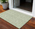 3' X 5' Artichoke Green And Ivory Geometric Washable Indoor Outdoor Area Rug Transitional Style - Artichoke Green, Ivory Color