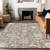 3' X 5' Taupe Beige And Gray Floral Washable Indoor Outdoor Area Rug - Taupe, Beige, Gray