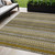 5' X 8' Coffee And Taupe Striped Washable Indoor Outdoor Area Rug