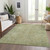 5' X 8' Sage Green And Brown Oriental Washable Indoor Outdoor Area Rug