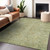 5' X 8' Sage Green And Brown Oriental Washable Indoor Outdoor Area Rug
