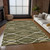 3' X 5' Olive Green Fern Green And Ivory Abstract Washable Indoor Outdoor Area Rug