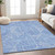 3' X 5' Blue And Ivory Abstract Washable Indoor Outdoor Area Rug Transitional Style - Blue, Ivory Color
