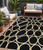 5' X 8' Black Ivory And Beige Abstract Washable Indoor Outdoor Area Rug