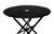 30" Black Rounded Aluminum Folding Outdoor Bistro Table with Umbrella Hole