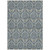 3' X 5' Blue and Cream Damask Washable Non Skid Indoor Outdoor Area Rug