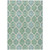 5' X 8' Sage Ivory And Teal Blue Floral Medallion Washable Indoor Outdoor Area Rug