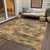 3' X 5' Copper And Orange Abstract Washable Indoor Outdoor Area Rug