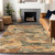 3' X 5' Copper And Orange Abstract Washable Indoor Outdoor Area Rug