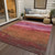 3' X 5' Blush Mauve And Rust Abstract Washable Indoor Outdoor Area Rug