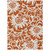 5' X 8' Rust and Ivory Floral Washable Non Skid Indoor Outdoor Area Rug