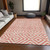 5' X 8' Salmon And Ivory Geometric Washable Indoor Outdoor Area Rug - 608219172534