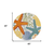 4' Blue Yellow And Orange Round Starfish Indoor Outdoor Area Rug