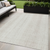 5' X 8' Ivory And Beige Striped Washable Indoor Outdoor Area Rug - 608219107604
