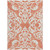 3' X 5' Coral And Ivory Damask Washable Indoor Outdoor Area Rug - Coral, Ivory